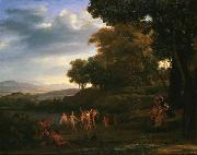 Claude Lorrain Landscape with Dancing Satyrs and Nymphs painting